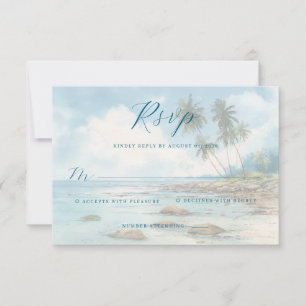 Serene Pastel Waterverf Strandtafereel RSVP Kaartje