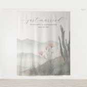 Serene Pastel Waterverf Woestijn Landschap Wandkleed (Voorkant)