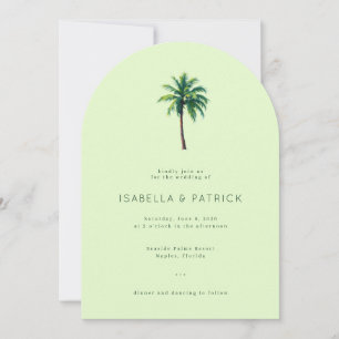 Serene Pastelgroene Palmboom Illustratie Kaart