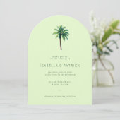 Serene Pastelgroene Palmboom Illustratie Kaart (Staand voorkant)