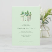 Serene Pastelgroene Waterverf Dennenbomen Kaart (Staand voorkant)