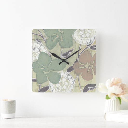 Serene Pastels II Vierkante Klok (Huis)