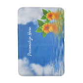 Serene Peaceful Oranje Flower on Ocean Badmat (Voorkant Verticaal)