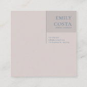 Serene Peach Blue Landscape Gold Frame Artistic Vierkante Visitekaartje (Achterkant)