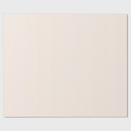 Serene Peach Minimalist Vertical Lines Cadeaupapier (Vlak)