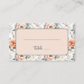 Serene Peach Vintage Floral Plaatskaartje (Voorkant)
