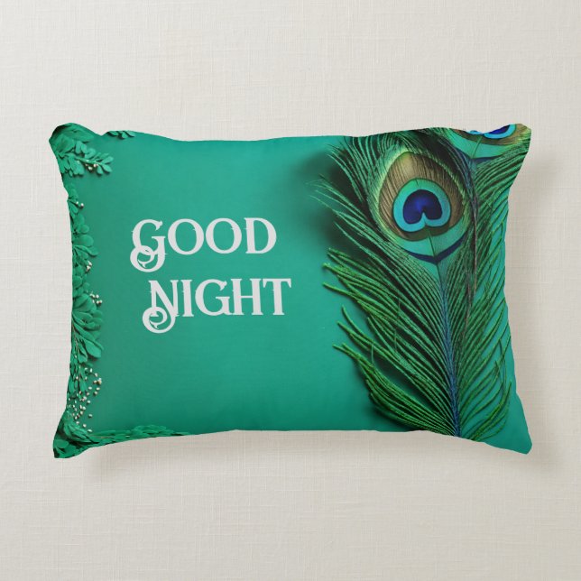 Serene Peacock Goede nacht Kussens (Voorkant)