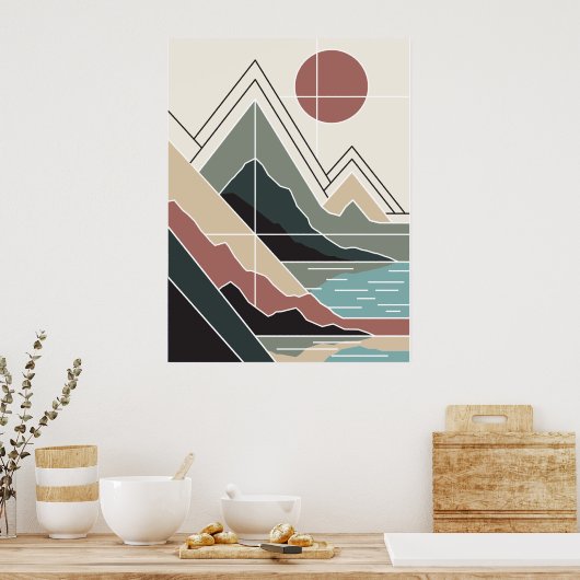 Serene Peaks Poster (Keuken)