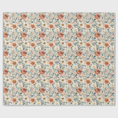Serene Perzik Aquarel Bloemen Cadeaupapier (Vlak)