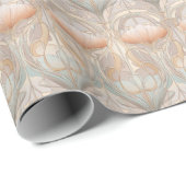 Serene Perzik Floral Nouveau Cadeaupapier (Rol Hoek)