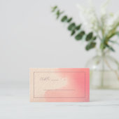 Serene Perzik Roze Minimalistisch Plaatskaartje (Staand voorkant)