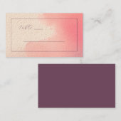 Serene Perzik Roze Minimalistisch Plaatskaartje (Voorkant / Achterkant)