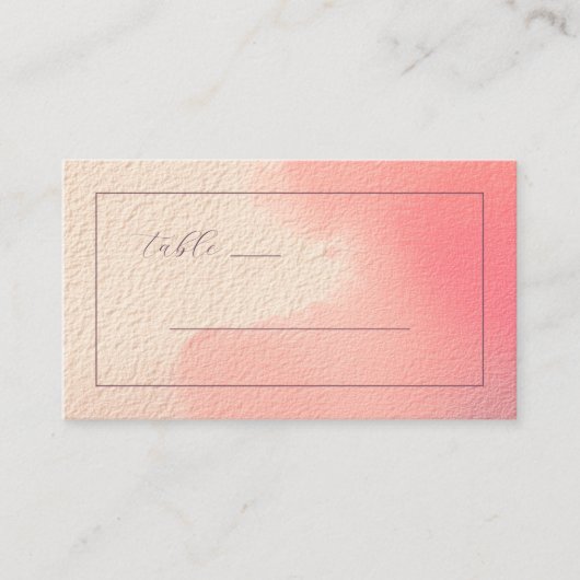 Serene Perzik Roze Minimalistisch Plaatskaartje (Voorkant)