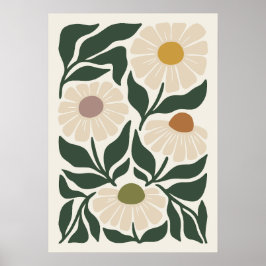 Serene Petals Mid Century Kamille Poster