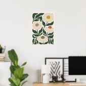 Serene Petals Mid Century Kamille Poster (Thuiskantoor)
