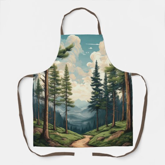 Serene Pine Forest Path Design Schort (Voorkant)