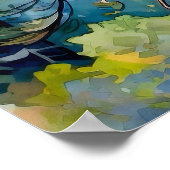 Serene Pine Forest Waterverf Art Print (Hoek)