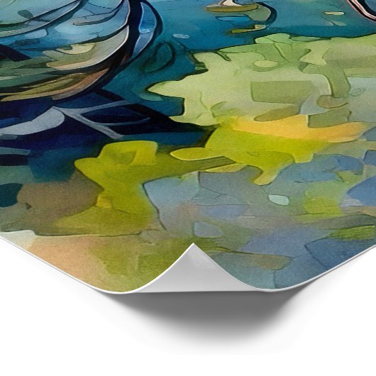 Serene Pine Forest Waterverf Art Print (Hoek)