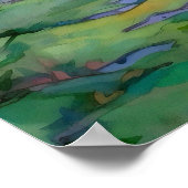 Serene Pine Forest Waterverf Art Print (Hoek)