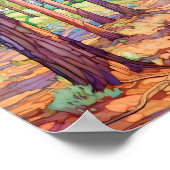 Serene Pine Forest Waterverf Print (Hoek)