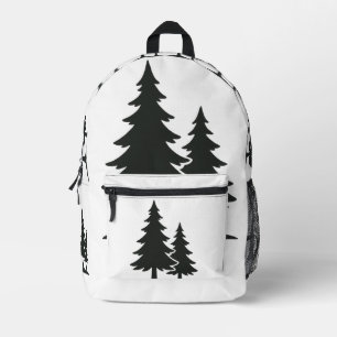 Serene Pine Tree Silhouette Bedrukte Rugzak