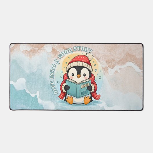 Serene Pinguïn Lezer Grote Bureaumat voor Schrijve (Voorkant)