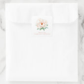 Serene Pink Floral Gratitude Vierkante Sticker (Tas)
