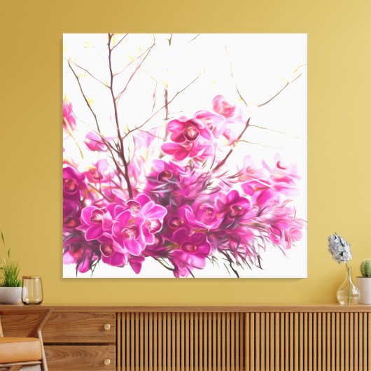 Serene Pink Phalaenopsis Orchid Triptych Canvas (Insitu (Woonkamer))