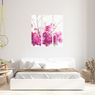 Serene Pink Phalaenopsis Orchid Triptych Canvas