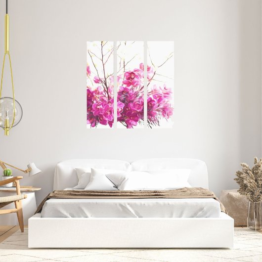 Serene Pink Phalaenopsis Orchid Triptych Canvas