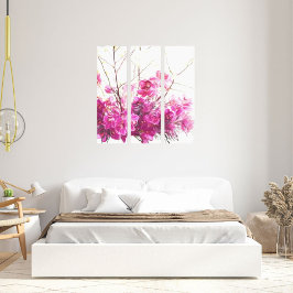 Serene Pink Phalaenopsis Orchid Triptych Canvas Afdruk