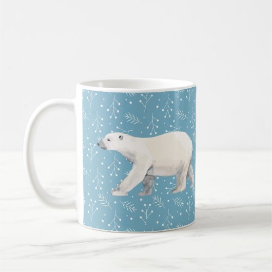 Serene Polar Beer Blauw & Wit Winter Mok (Links)