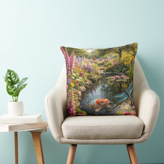 Serene pond life pillow kussen (Stoel)