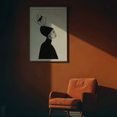 Serene profiel: Raven & Branches Mode Portret Poster