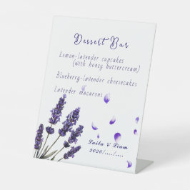 Serene Provence Lavendel Bloem Bruiloft Reclamebord Met Voetstuk