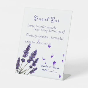 Serene Provence Lavendel Bloem Bruiloft Reclamebord Met Voetstuk