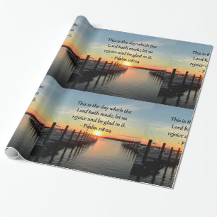 SERENE PSALM 118:24 ZONSONDERGANG OVER HET MEER CADEAUPAPIER
