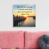SERENE PSALM 118:24 ZONSONDERGANG OVER HET MEER CANVAS AFDRUK (Insitu (Woonkamer))