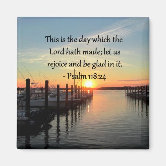 SERENE PSALM 118:24 ZONSONDERGANG OVER HET MEER MAGNEET (Voorkant)