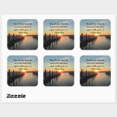 SERENE PSALM 118:24 ZONSONDERGANG OVER HET MEER VIERKANTE STICKER (Vel)