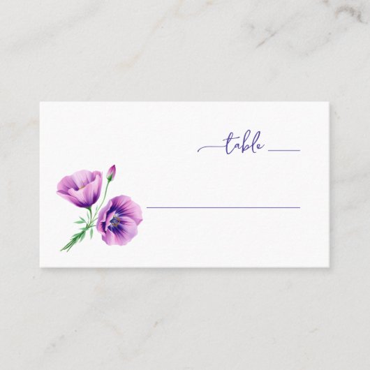Serene Purple Floral Poppy Illustration Plaatskaartje (Voorkant)