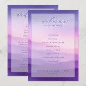 Serene Purple Wedding Ceremony Program Programmakaart (Voorkant / Achterkant)