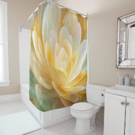 Serene Radiance of Golden and Aqua Petal Layers Douchegordijn