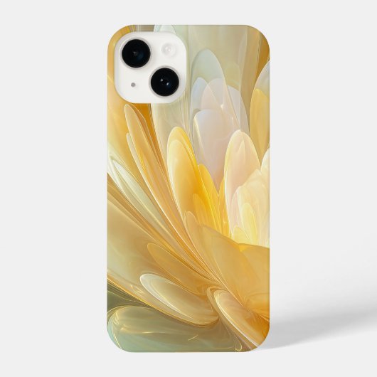 Serene Radiance of Golden and Aqua Petal Layers iPhone Hoesje (Achterkant)