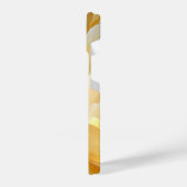 Serene Radiance of Golden and Aqua Petal Layers iPhone Hoesje (Linkerkant)