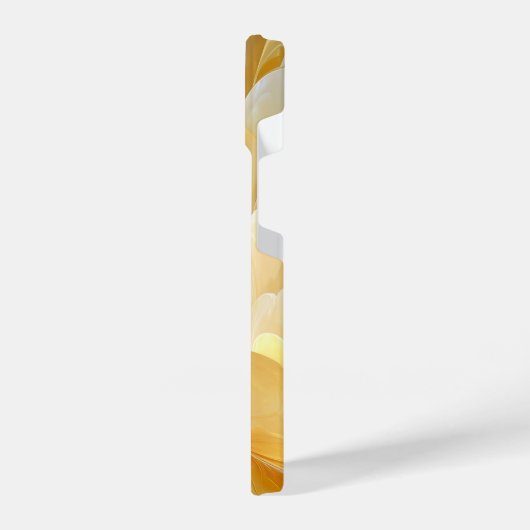 Serene Radiance of Golden and Aqua Petal Layers iPhone Hoesje (Linkerkant)