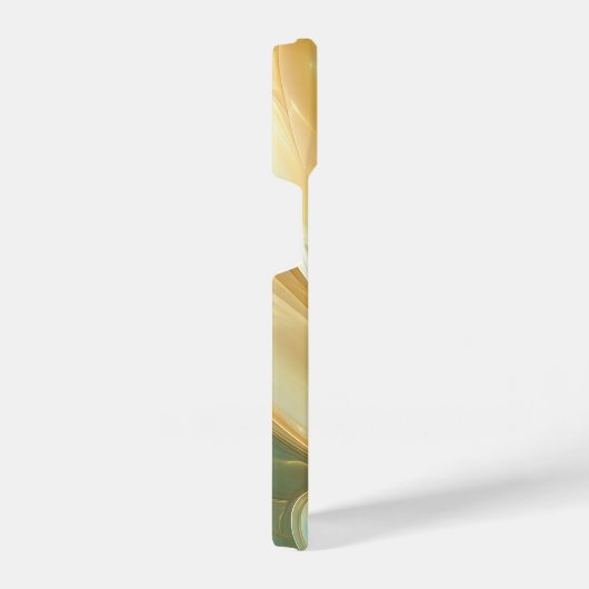 Serene Radiance of Golden and Aqua Petal Layers iPhone Hoesje (Rechterkant)