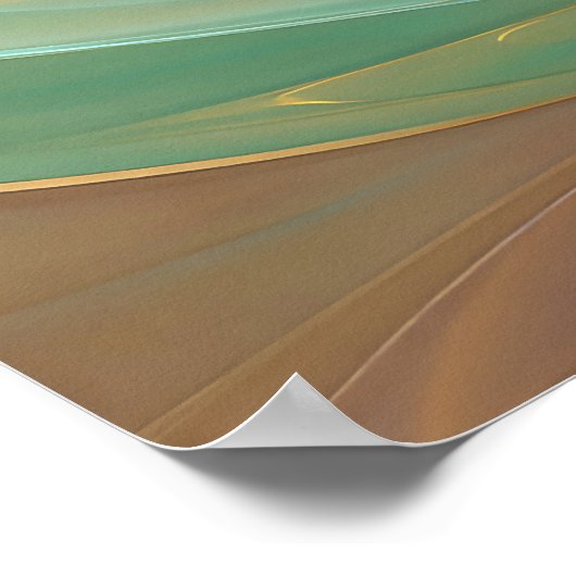 Serene Radiance of Golden and Aqua Petal Layers Poster (Hoek)