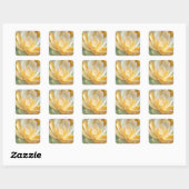Serene Radiance of Golden and Aqua Petal Layers Vierkante Sticker (Vel)