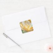 Serene Radiance of Golden and Aqua Petal Layers Vierkante Sticker (Envelop)